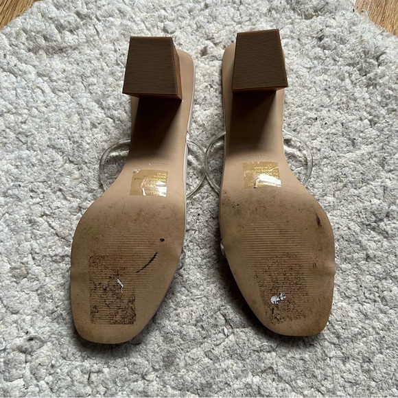 Steve Madden: Slip On See Through Strap Square Heel Square Toed Sandals Size 12 - Picture 7 of 9